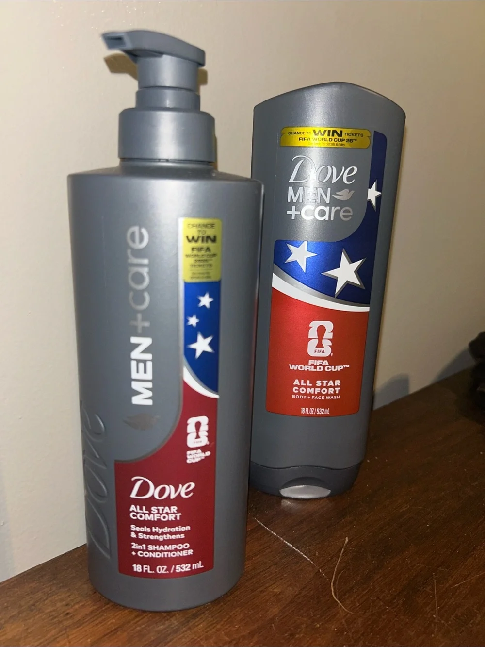 DOVE Men+Care All Star Comfort 2-in-1 Shampoo/Conditioner & Body/Face Wash Set